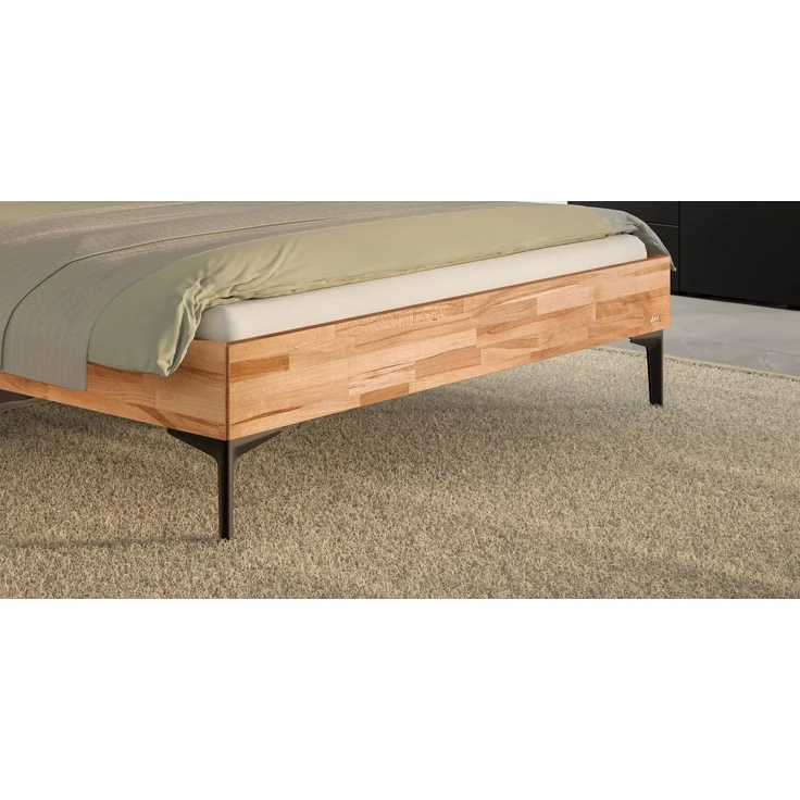 Hasena Bett Varela Kernbuche natur mit Metallfüßen 140x200 cm, Fußhöhe 20 cm – Bergamo – Bild 4