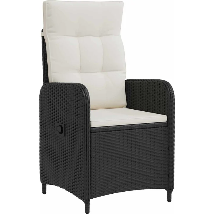 vidaXL Outdoortisch-Set 7 stk. Schwarz und Cremeweiß 150 x 90 x 75 cm 3422271 – Bild 4