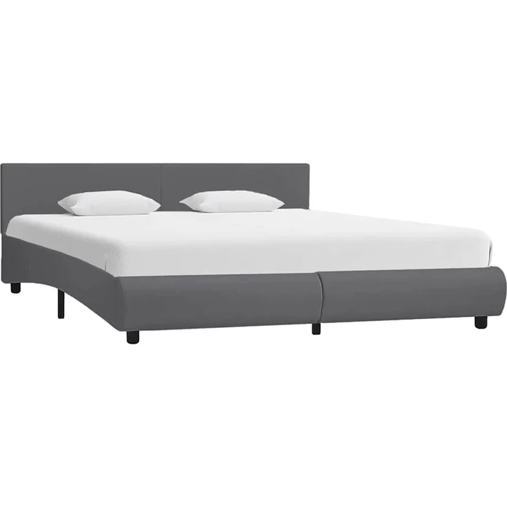 Doppelbett, Bettgestell Modernen mit LED Grau Kunstleder 180x200 cm d1332e – Bild 2