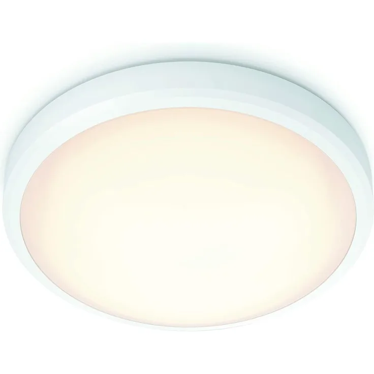 Philips LED Doris Deckenleuchte für das Badezimmer, 17W, IP44 Schutzklasse, warmweißes Licht (2. 700K), Weiß