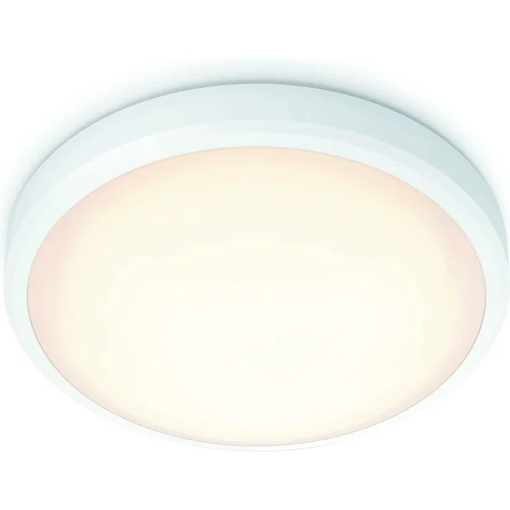 Philips LED Doris Deckenleuchte für das Badezimmer, 17W, IP44 Schutzklasse, warmweißes Licht (2. 700K), Weiß – Bild 1