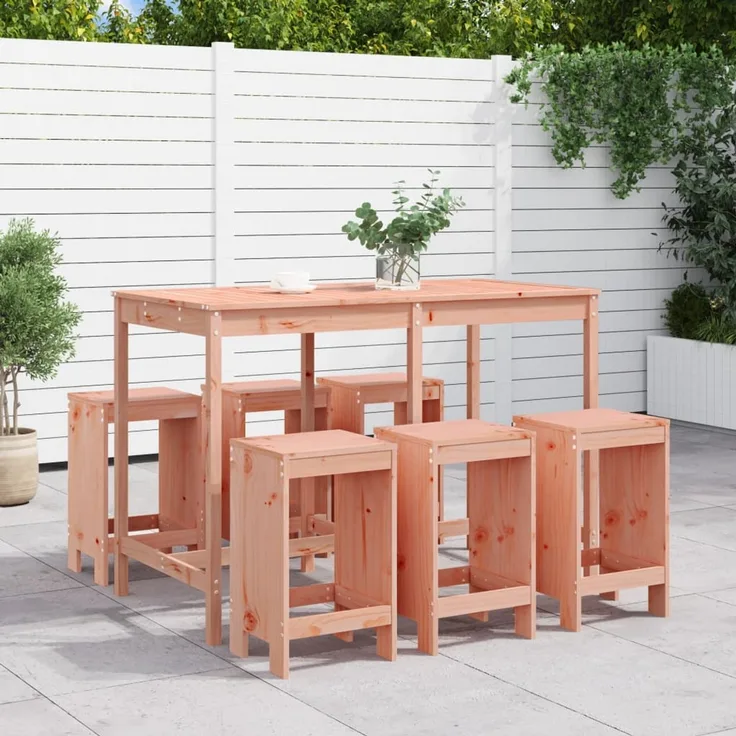 vidaXL 7-tlg. Gartenbar-Set Massivholz Douglasie 3157756