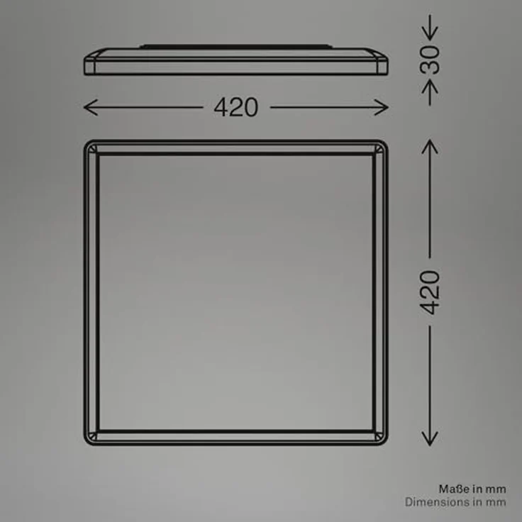 BRILONER - LED Deckenlampe mit indirektem Licht, flach, warmweißes Licht, Lampe, Deckenleuchte, Wohnzimmerlampe, LED Panel, Küchenlampe, Schlafzimmerlampe, 42x42x3 cm, Holzrahmen – Bild 7