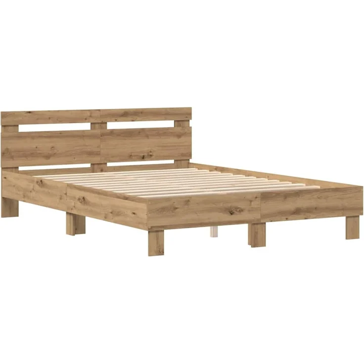 vidaXL Bettrahmen Artisan-Eiche 150 x 200 cm Holzwerkstoff 3333943 – Bild 4