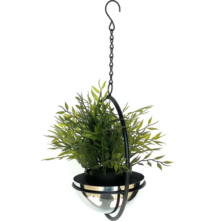 DanDiBo Blumenampel Innen Metall Wand Hängepflanzen 43 cm 96087 S mit Topf Silber Pflanzenhänger Blumenhänger Topfhänger Blumen Blumentopfhänger Hängetopf – Bild 4