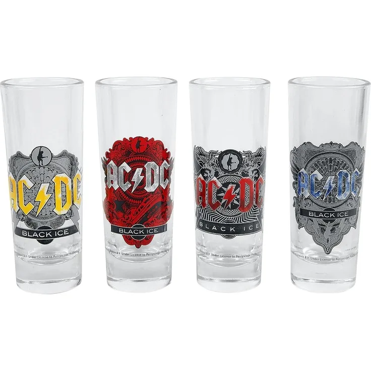 Klangundkleid Tasse AC/DC Black Ice Schnapsgläser 4er-Set