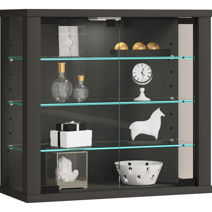 VCM Wandvitrine Vitrosa 919073 Anthrazit H. 40 x B. 43 x T. 18 cm