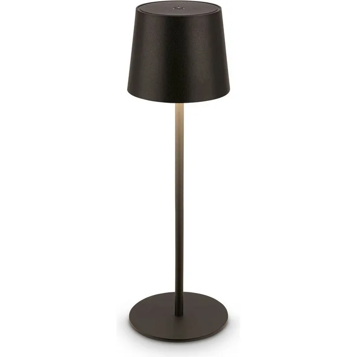 BRILONER - LED Tischlampe kabellos IP44 mit Touch, dimmbar, Akku & Lichtquelle tauschbar, Nachttischlampe, Leselampe, LED Lampe, Campinglampe, Tischleuchte, Akkulampe, Outdoor, 11x34,5 cm, Schwarz