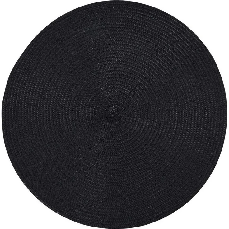 HAC24 Platzset 4er Set Platzmatte Abwaschbar Tischset Platzdeckchen Tisch Untersetzer, (Set, 4-St), Rund, Ø 38 cm, Bast-Optik – Bild 2