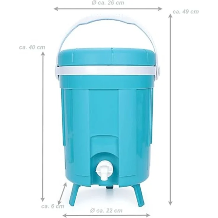 Bubble-Store Thermobehälter Thermo Getränkebehälter, Polyethylen-Kunststoff, (8 Liter Behälter mit Tragegriff, Zapfhahn), Getränke Thermobehälter – Bild 2