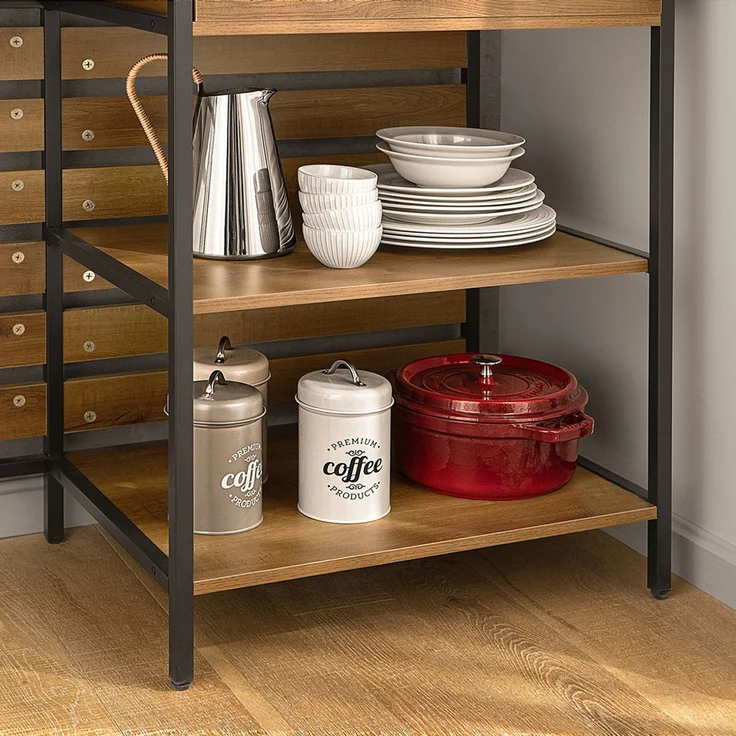 SoBuy FSB71-PF Kücheninsel, Spanplatte, Melamin, Braun, 120 x 90 x 45 cm – Bild 9