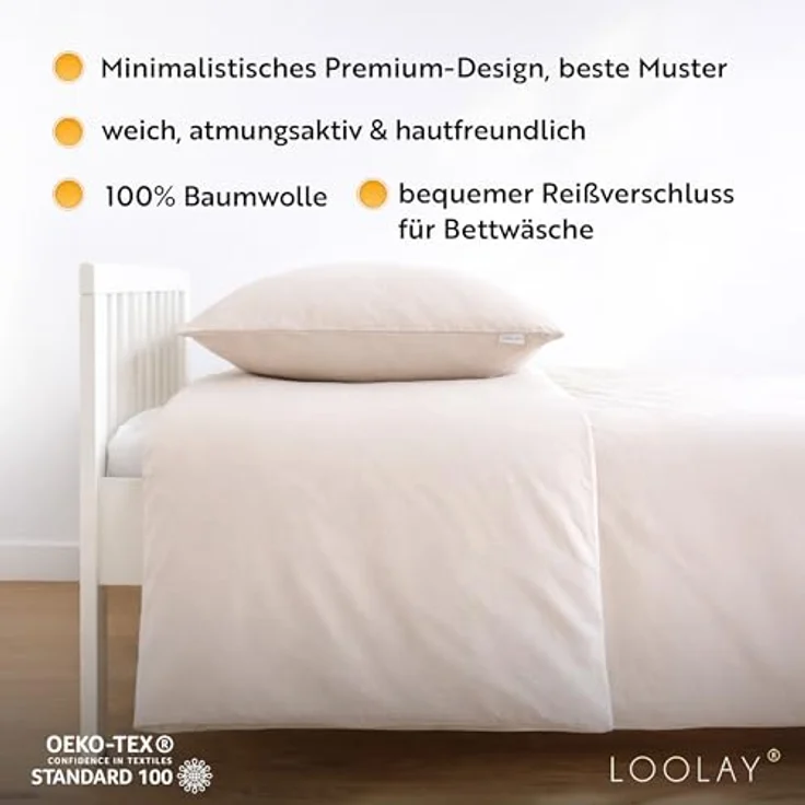 Loolay Bettwäsche SENFGELB Gelb Babybettwäsche Kinderbettwäsche Jugendbettwäsche, Alle gängigen Bettgrößen für Kinder, Jugend und Erwachsene! – Bild 5