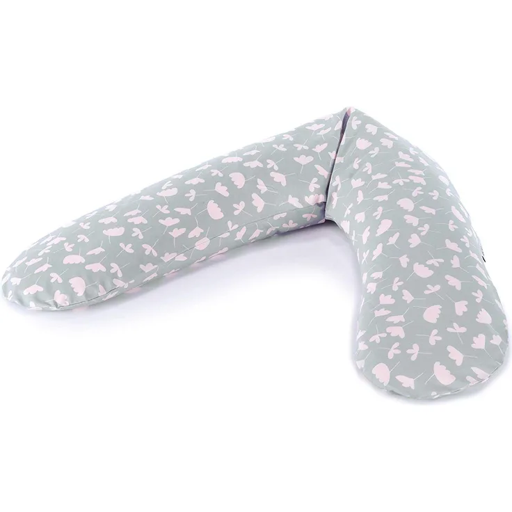 THERALINE 'Zarte Blüten' Das Original Stillkissen grau