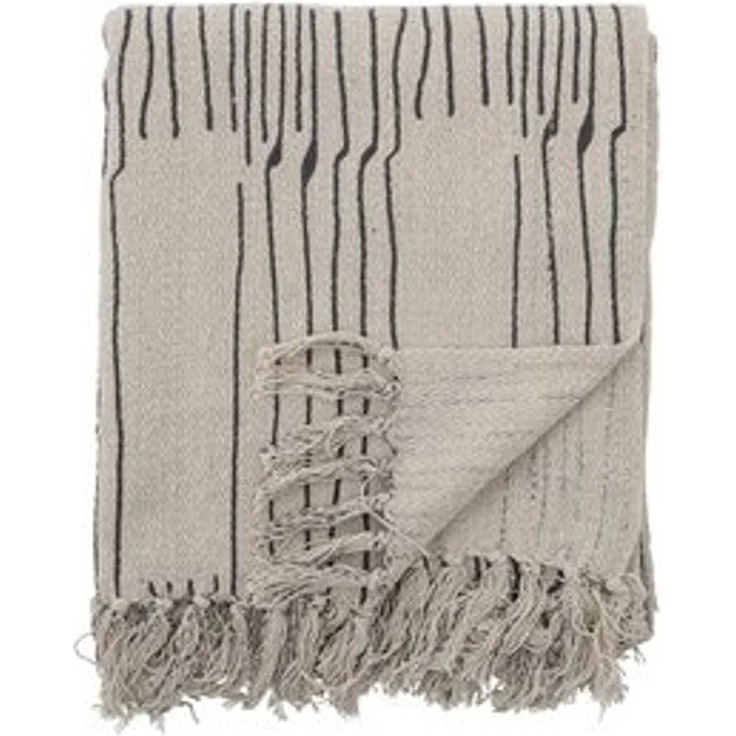 Überwurf Celly Decke mit Fransen Natur, Bloomingville, aus Baumwolle, Tagesdecke, Kuscheldecke, dänisches Design – Bild 6