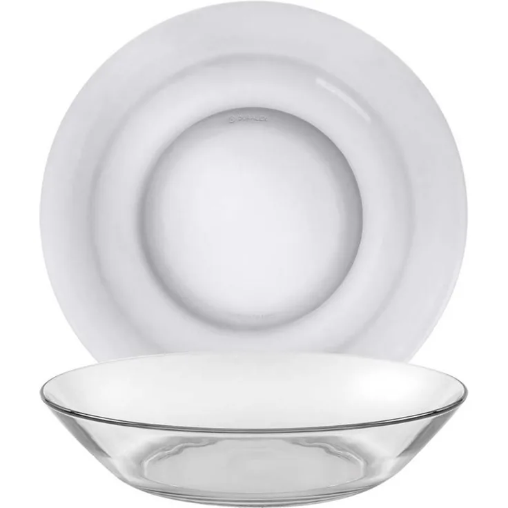 Duralex Suppenteller Lys, Teller tief 23cm Glas gehärtet transparent 6 Stück