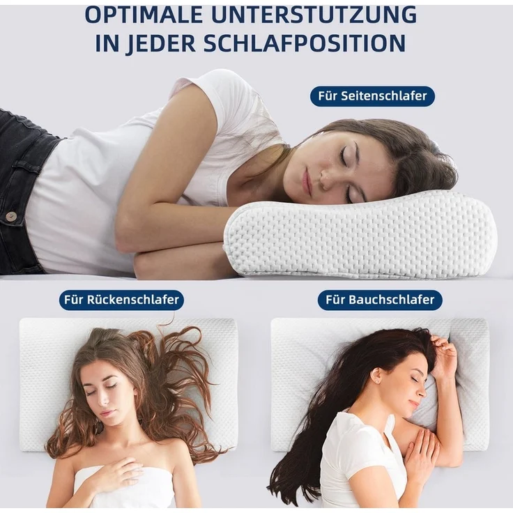Esun Nackenstützkissen Seitenschläferkissen, Nackenstützkissen, Kopfkissen Memory Foam Kissen, Füllung: Rückstellschaum, Seitenschlafer, Rückenschlafer, Bauchschlafer, Set, Pillow Kissen für Seiten, Rücken & Bauchschläfer, für Seiten Rücken Bauchschläf... – Bild 3