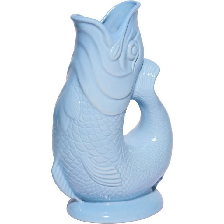 Gluckigluck Wasserkaraffe, (Original Gluggle Jug aus England), mit Gluckergeräusch, handgefertigt, ikonisches Fisch-Design, 1,2 L – Bild 2