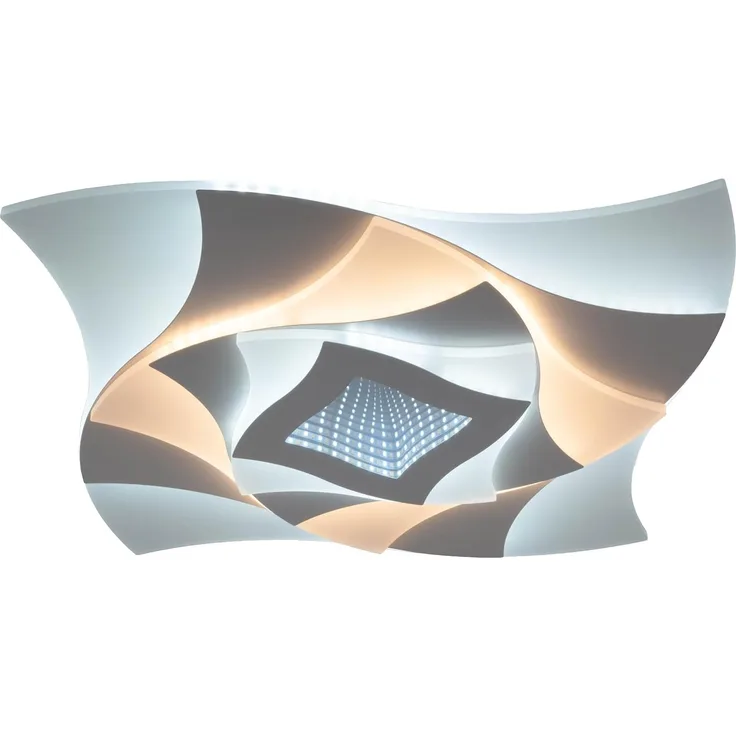 näve LED Deckenleuchte Liora, CCT - über Fernbedienung, Dimmfunktion, Memoryfunktion, Nachtlichtfunktion, dimmbar über Fernbedienung, LED fest integriert, warmweiß - kaltweiß, 3D-Effekt, CCT, Memory, Nachtlicht, dimmbar per Fernbedienung, weiß