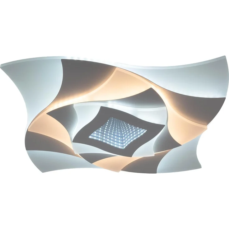 näve LED Deckenleuchte Liora, CCT - über Fernbedienung, Dimmfunktion, Memoryfunktion, Nachtlichtfunktion, dimmbar über Fernbedienung, LED fest integriert, warmweiß - kaltweiß, 3D-Effekt, CCT, Memory, Nachtlicht, dimmbar per Fernbedienung, weiß – Bild 1