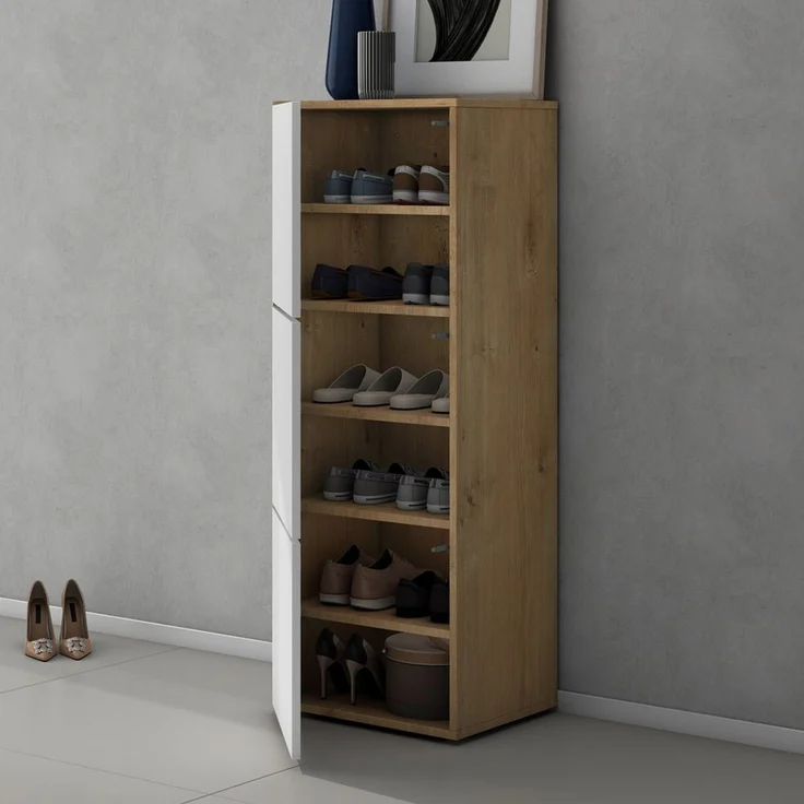 doporro Schuhschrank Schuhregal Schuhständer mit 3 Fächern Schuhschrank02 – Bild 1
