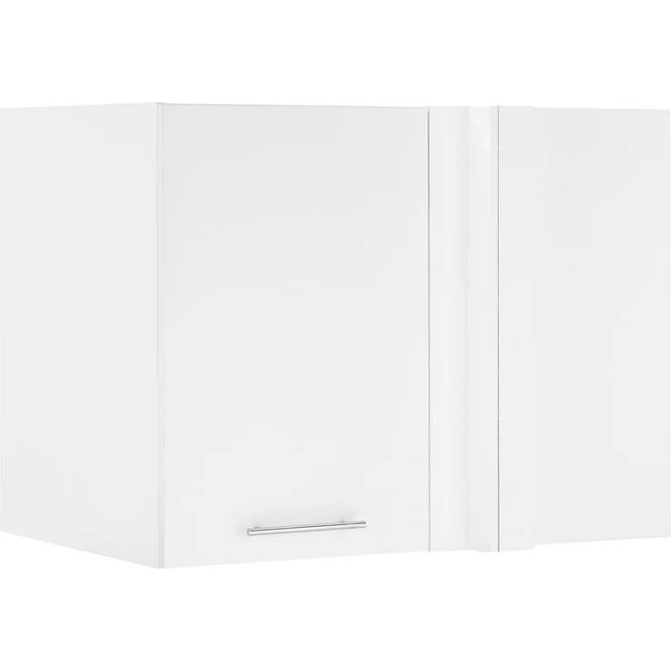 XORA 'PRIMUS' Aufsatz Eckschrank Küchenschrank, Holznachbildung weiß, 100 x 76 x 68 cm, höhenverstellbare Fachböden – Bild 1
