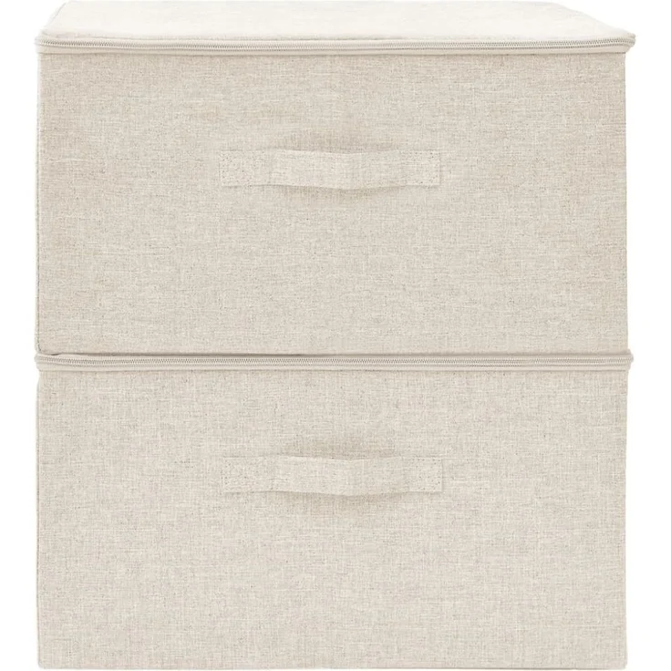 vidaXL Aufbewahrungsboxen 2 Stk. Stoff 43x34x23 cm Creme 332911 – Bild 5