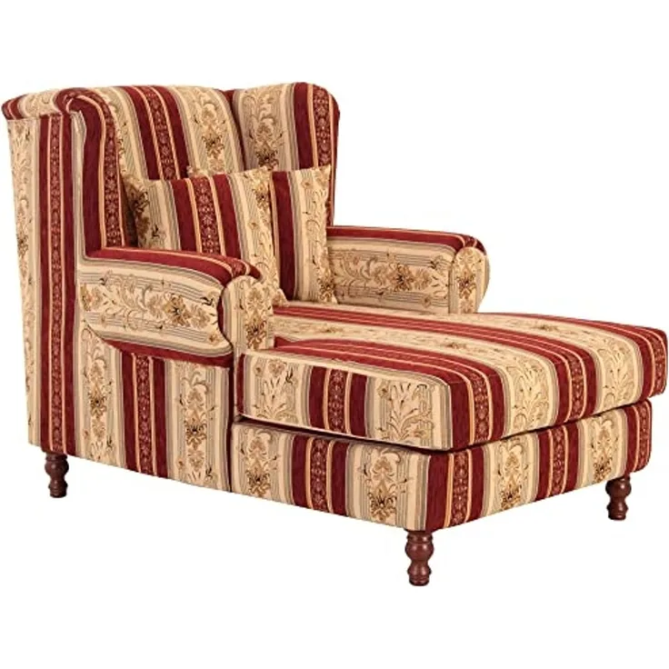 XXL Sessel Karley Bezug Chenille Buche nussbaum dunkel / rot 22143