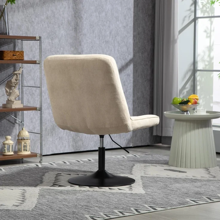 SVITA Loungesessel HENRY, gepolstert, 360° drehbar, mit Cordbezug, Beige – Bild 4