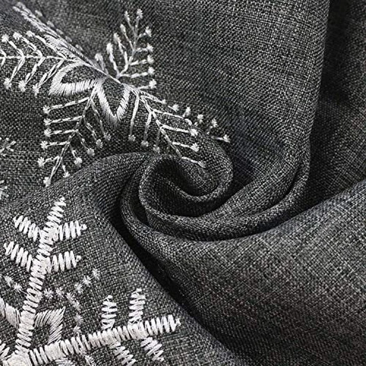 Tischläufer in edlem grau mit Stickerei "Eiskristall" in silber, 40x140 cm – Bild 5