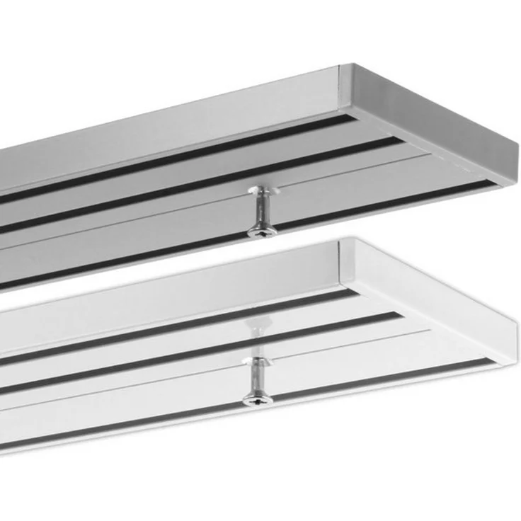 Gardineum Gardinenschiene System Objektschiene, 3-läufig, vorgebohrt, ab 2 m mittig geteilt, 3-läufig – Bild 3