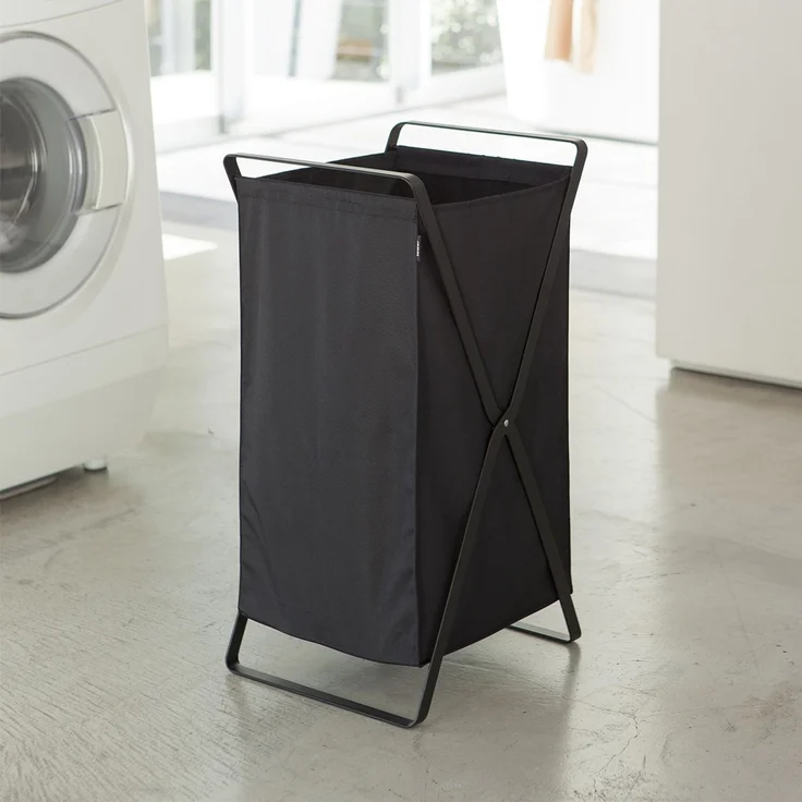 Yamazaki Faltbarer Wäschekorb schwarz Tower - L30 cm - Schwarz – Bild 2
