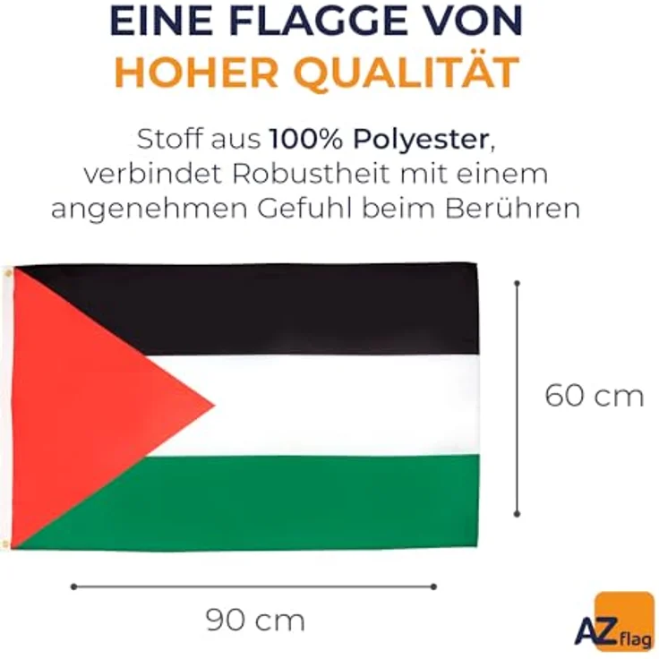 AZ FLAG - Flagge Palästina - 90x60 cm - Palästinensische Fahne 100% Polyester mit Messing-Ösen - 50g – Bild 2