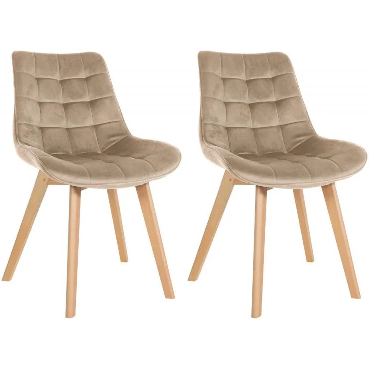 2er Set Stühle Brook Samt (Farbe: braun) – Bild 1