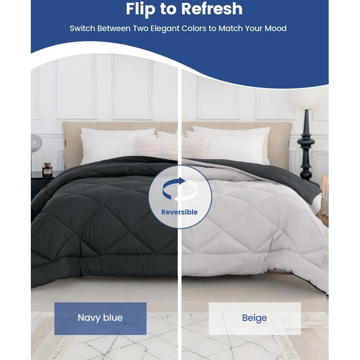 Good Nite Microfaserbettdecke Ganzjahresdecke, 4 Jahreszeiten Decke, Wende-Design, 300g/m², weich, atmungsaktiv und komfortabel – Bild 3