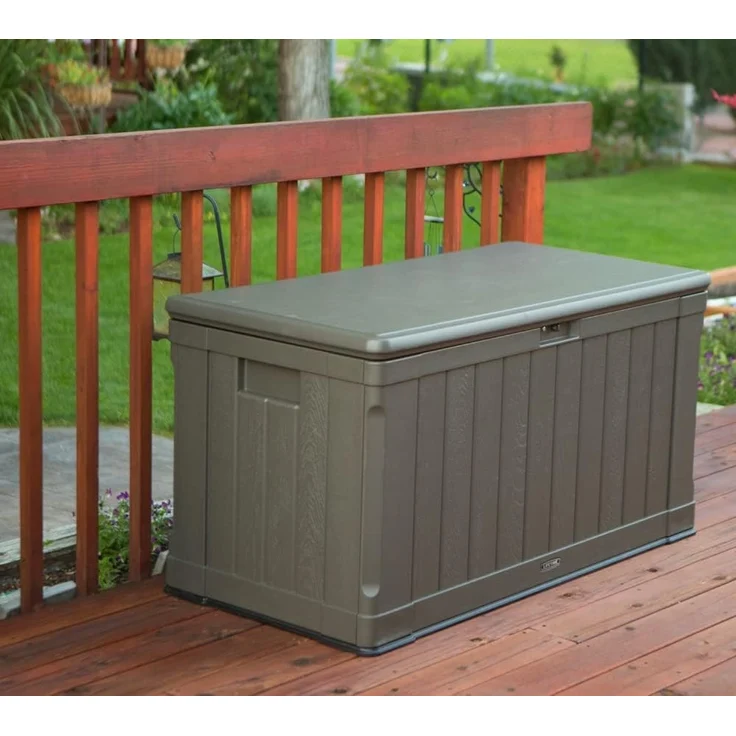 LIFETIME 60089 - Ultra-resistente Gartentruhe 127 x 64 x 67 cm UV100 braun – Bild 3