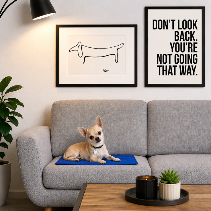 lionto Kühlmatte, angenehme Abkühlung für Hunde & Katzen, selbstkühlend & sicher, ideal für Sommer & Reisen, Blau, 50x40 cm – Bild 2