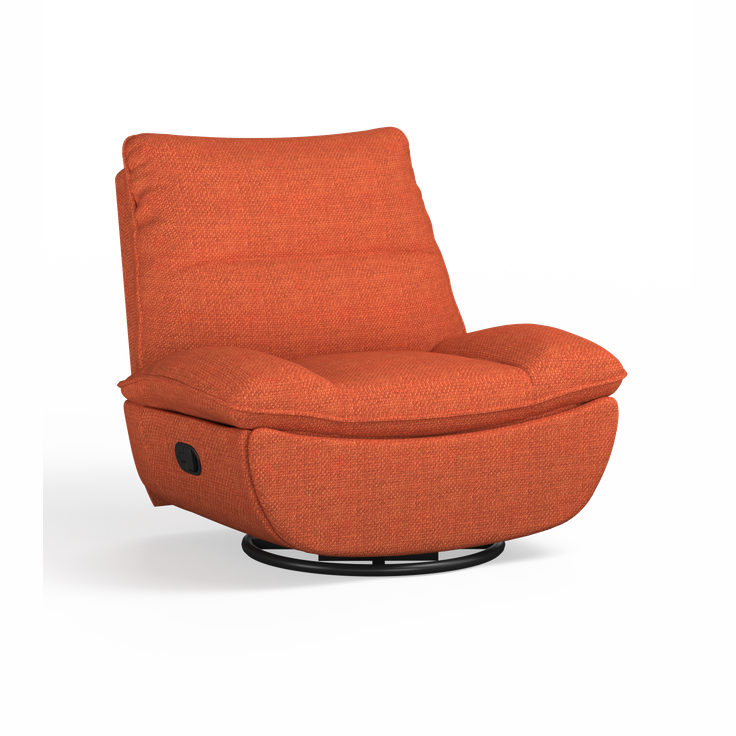 FlexiSpot XC6/XR6 Relaxsessel drehbar & schaukelnd, manuell/elektrisch, mit Handgriff & Staufach – komfortabel & langlebig, orange-braun