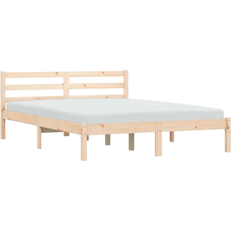 vidaXL Bettrahmen Natur 208,5 x 157,5 x 69,5 cm Massivholz Kiefer 900320 – Bild 2