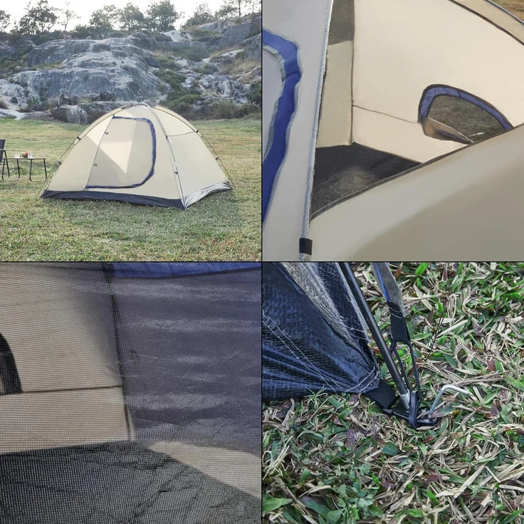 Campingzelt für 2 Personen in Blau [pro. tec] – Bild 8