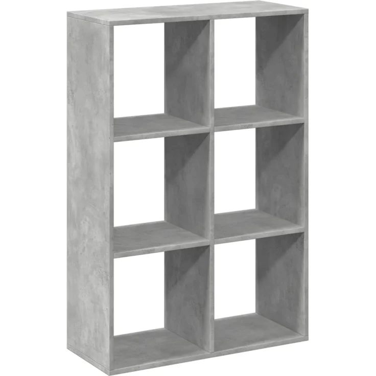 vidaXL Raumteiler-Bücherregal Betongrau 69,5x29x103,5 cm Holzwerkstoff 858015 – Bild 6