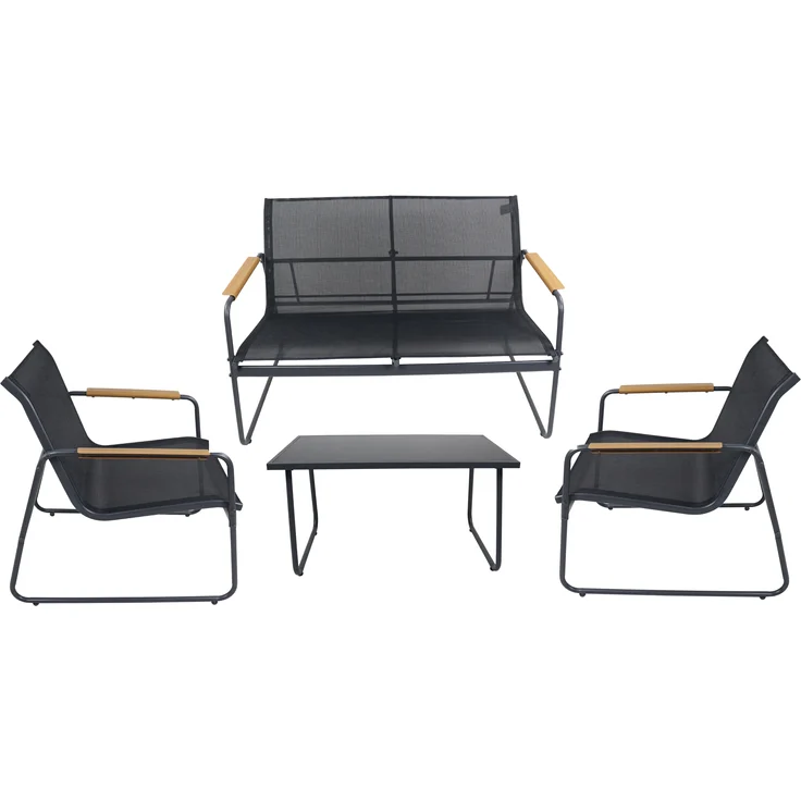 VCM Gartenmöbel-Set Lexila 920288 Schwarz H. 76 x B. 222 x T. 119 cm – Bild 4