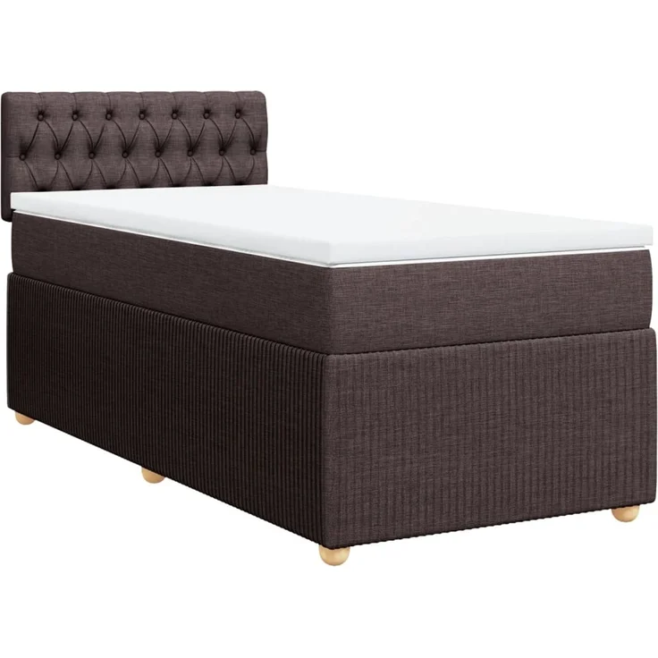 vidaXL Boxspringbett mit Matratze Dunkelbraun 90x190 cm Stoff 3289621 – Bild 3