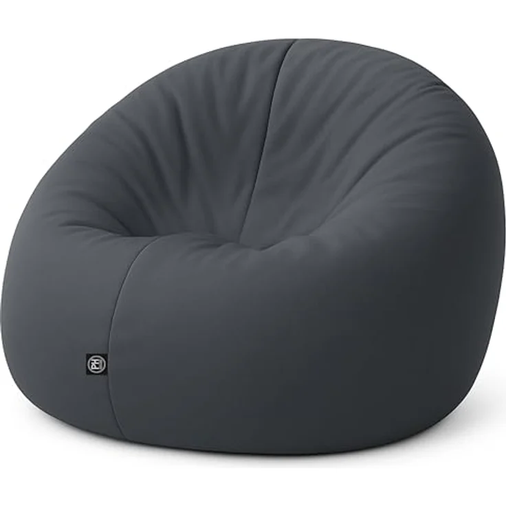 PATCH HOME 2 in 1 Funktion Sitzsack Sessel Bean Bag Sitzsäcke Gaming mit Reißverschluss bereits befüllt - Ø 125cm -Anthrazit – Bild 2