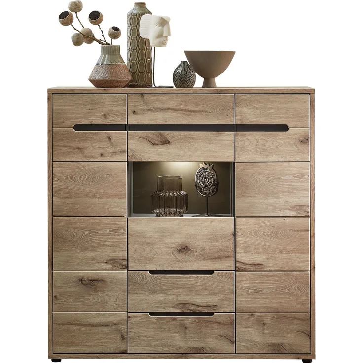 Highboard BELLANO Viking Oak Nature mit Graphit