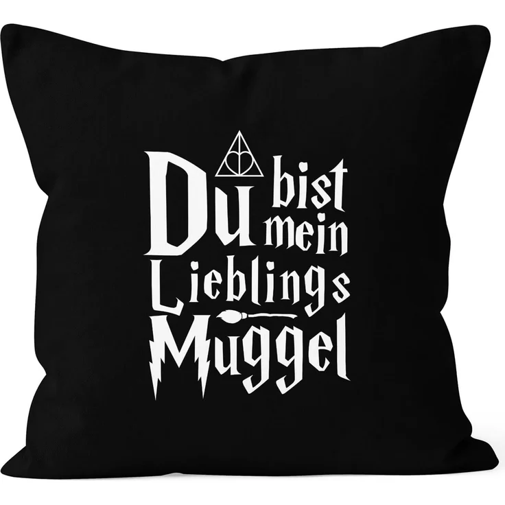 MoonWorks Dekokissen Kissen-Bezug Du bist mein Lieblings-Muggel Valentinstag Geschenk Liebe Spruch Kissen-Hülle Deko-Kissen Baumwolle MoonWorks® – Bild 1