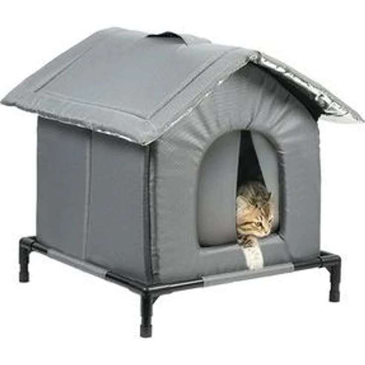 Ledander Tierhaus Wetterfestes und isoliertes Katzenhaus für draußen,Tierbett Katzenhaus, Katzenzelt, einfach aufzubauen, mit erhöhtem Boden für Schutz – Bild 6