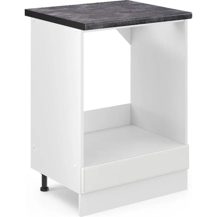 Vicco Herdumbauschrank R-Line, Weiß Landhaus/Weiß, 60 cm, AP Anthrazit