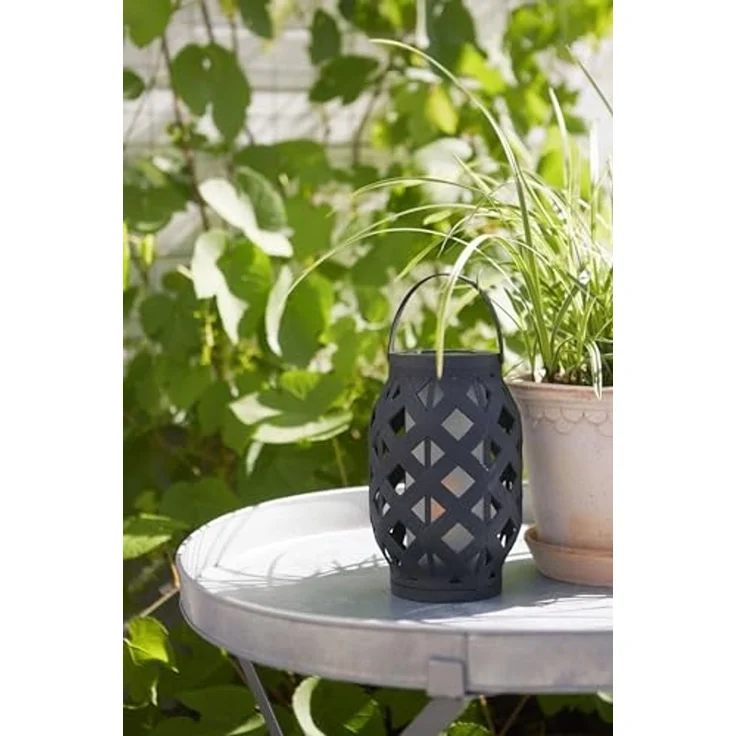 Garten-Laterne FLAME L black, Feuer-Effekt & Timer – Bild 4