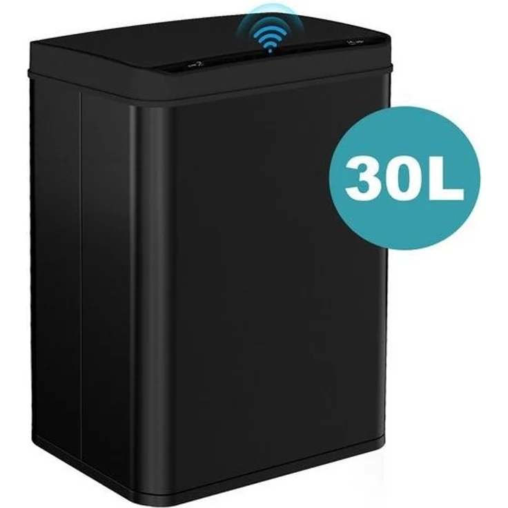 Ribelli Mülleimer Edelstahl Mülleimer Abfalleimer mit Sensor, 30L Mülltrennsystem Schwarz – Bild 4