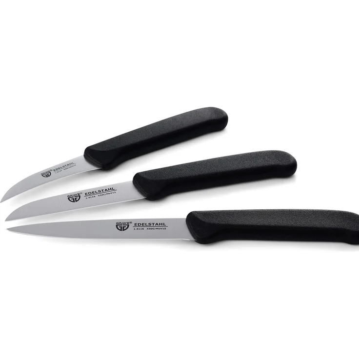 Küchenmesser-Set 3 tlg, Edelstahl schwarz – Bild 3